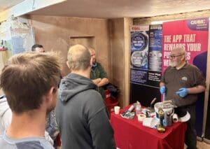 james from BAL demonstrating epoxy grout